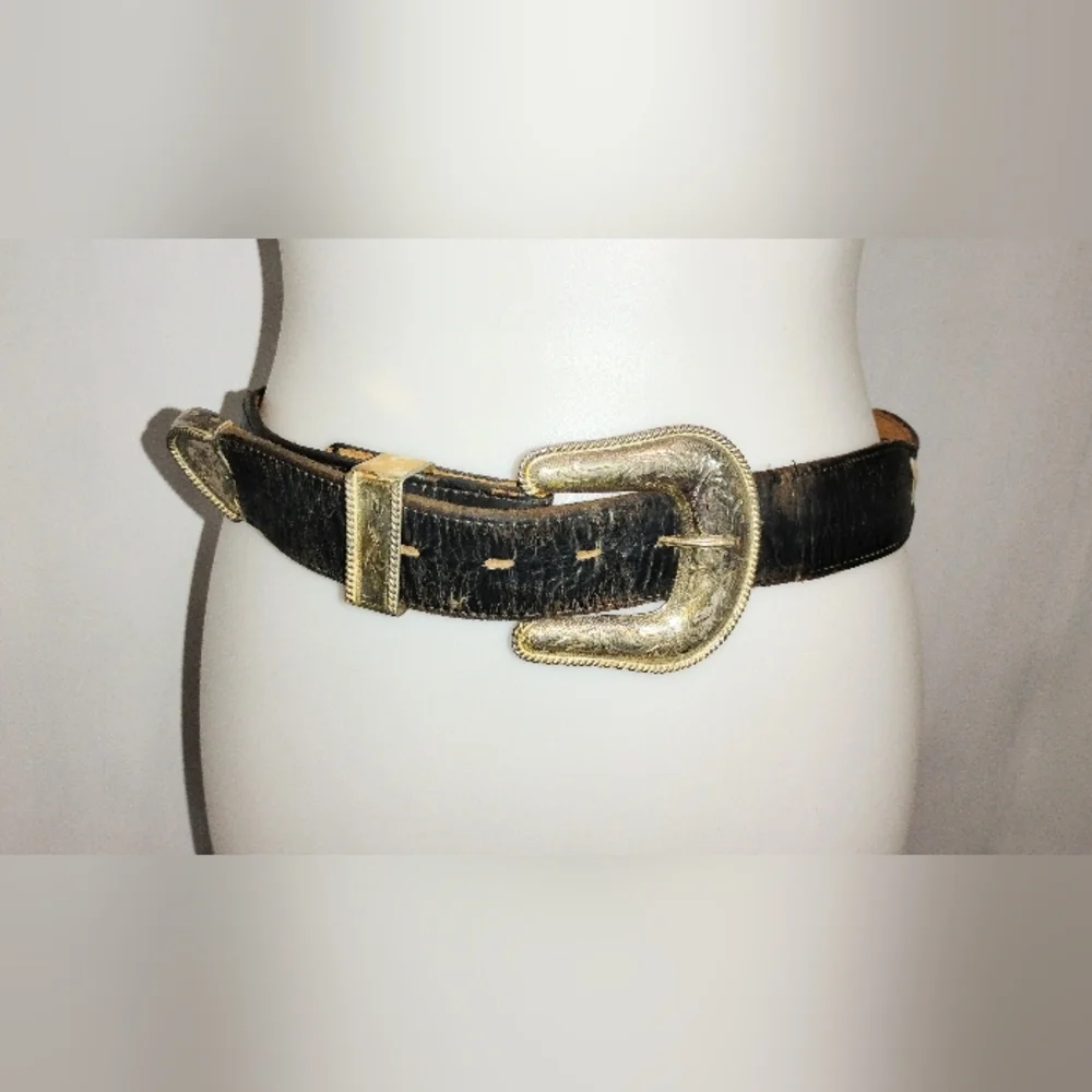 VINTAGE CIRCLE Y LEATHER BELT